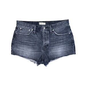 Madewell Relaxed Denim Shorts Faded Black Color Raw Hem